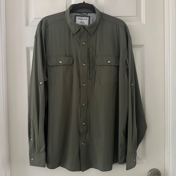 Poncho Outdoors The Gunnison Original Shirt Moss Green Men’s Size Large Regular - Picture 4 of 13